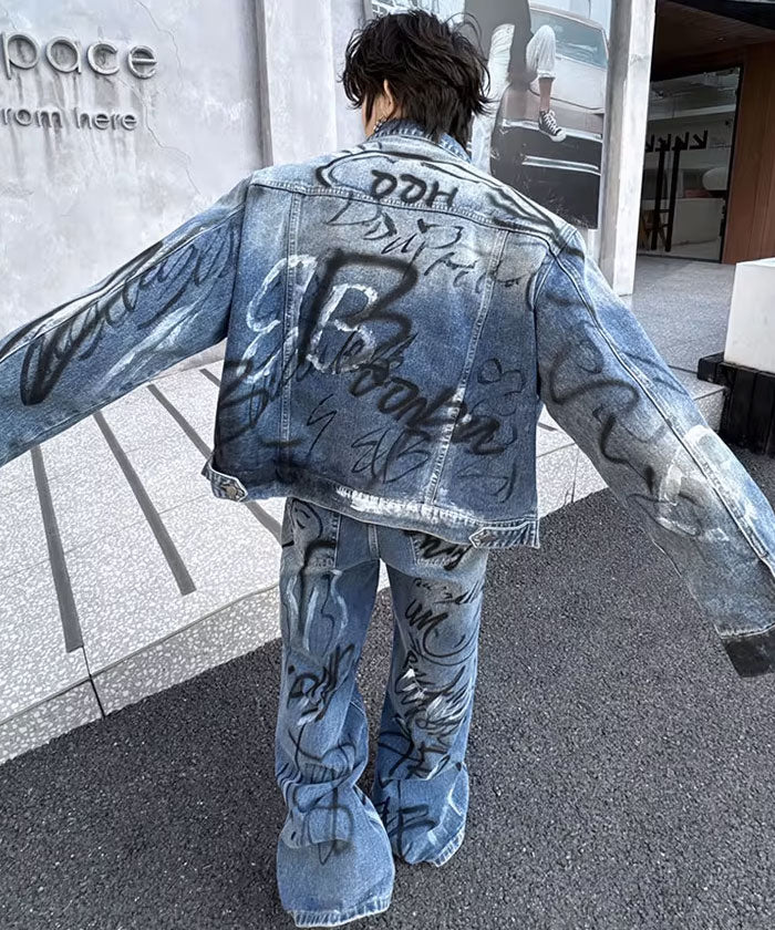 Graffiti design denim set up