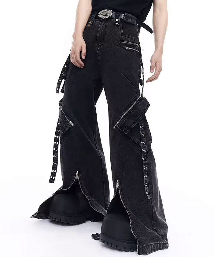 Multi-detail Denim Pants