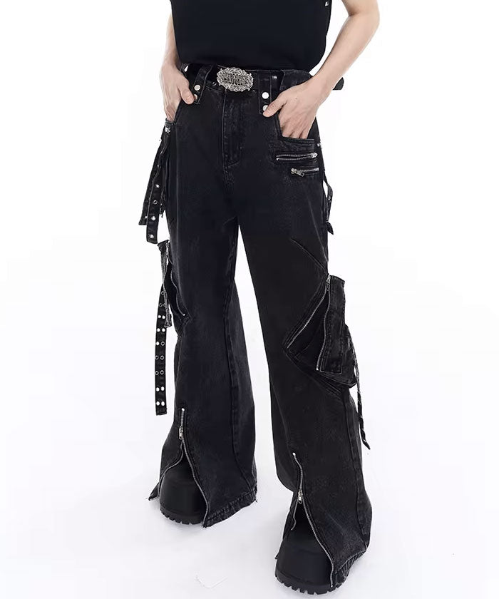 Multi-detail Denim Pants