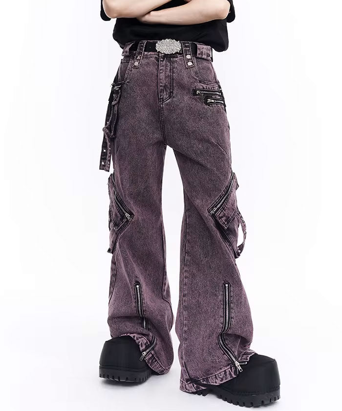 Multi-detail Denim Pants