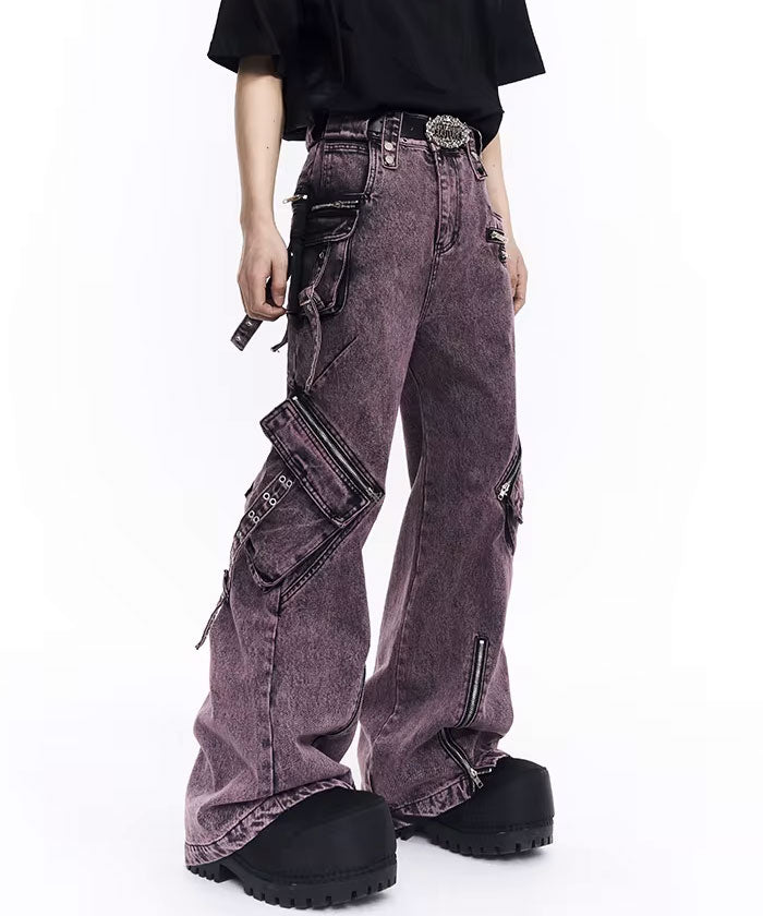 Multi-detail Denim Pants