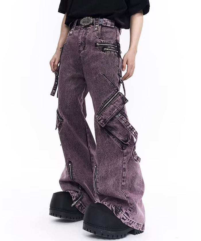 Multi-detail Denim Pants