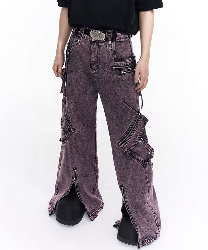 Multi-detail Denim Pants