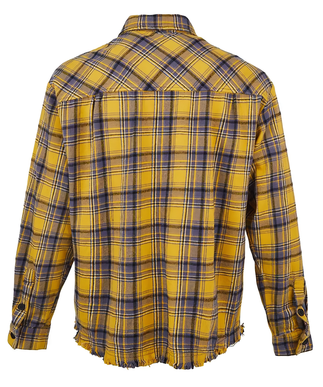 Zip design yellow check shirt