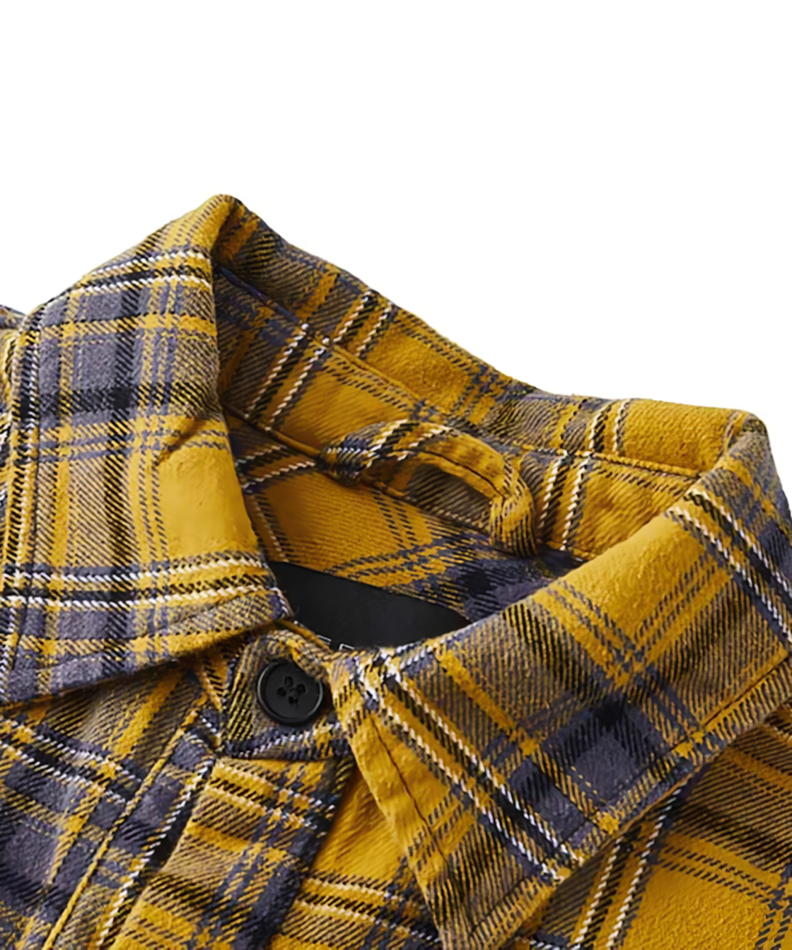 Zip design yellow check shirt