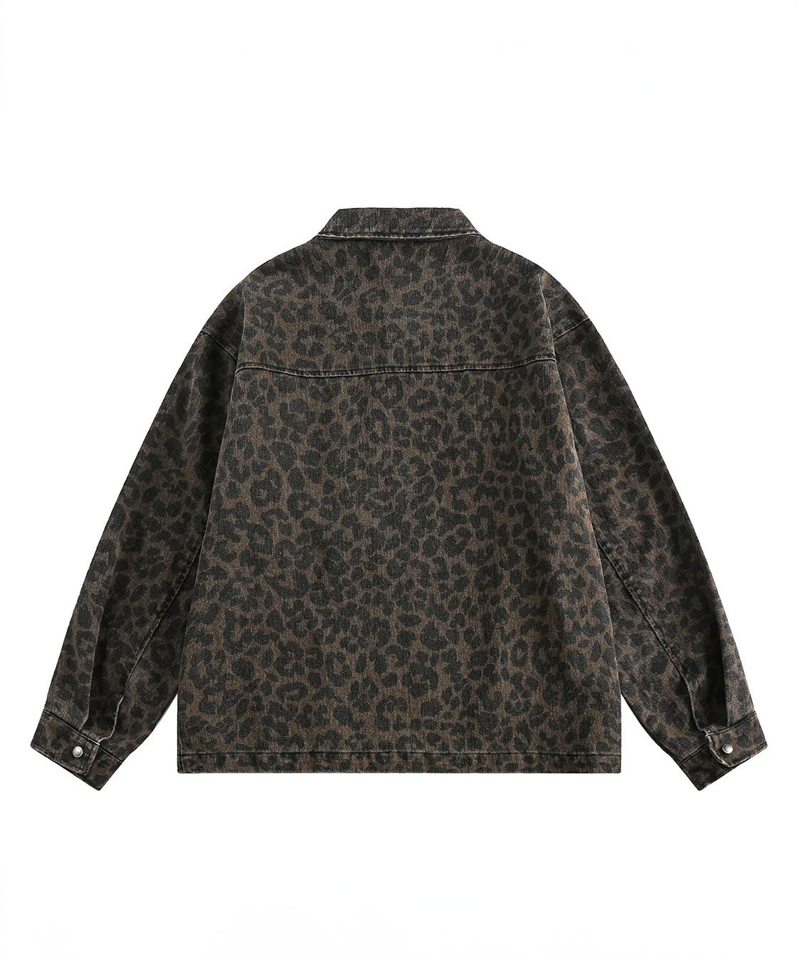 Leopard print zip-up jacket