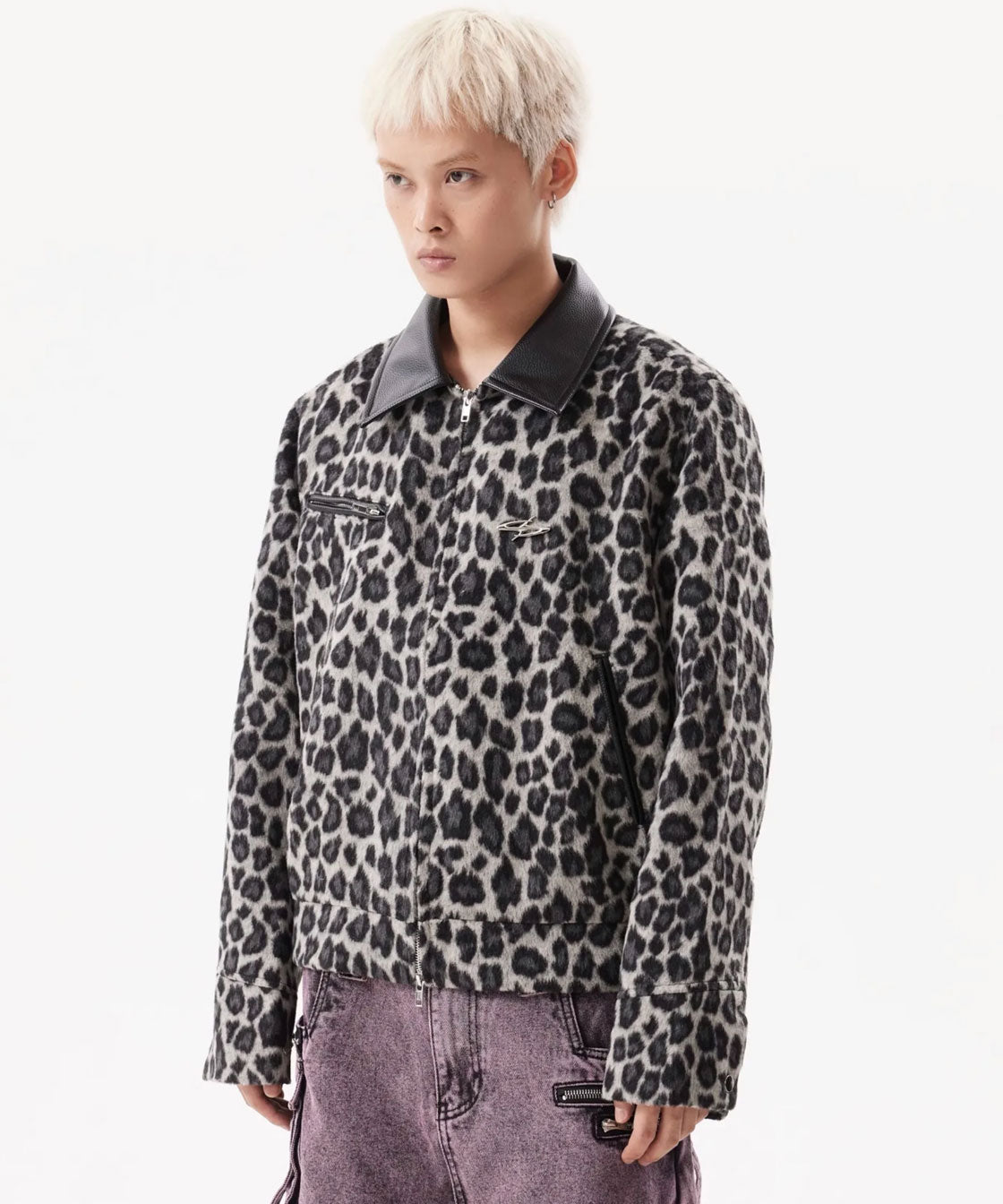 Leopard pattern drizzler jacket