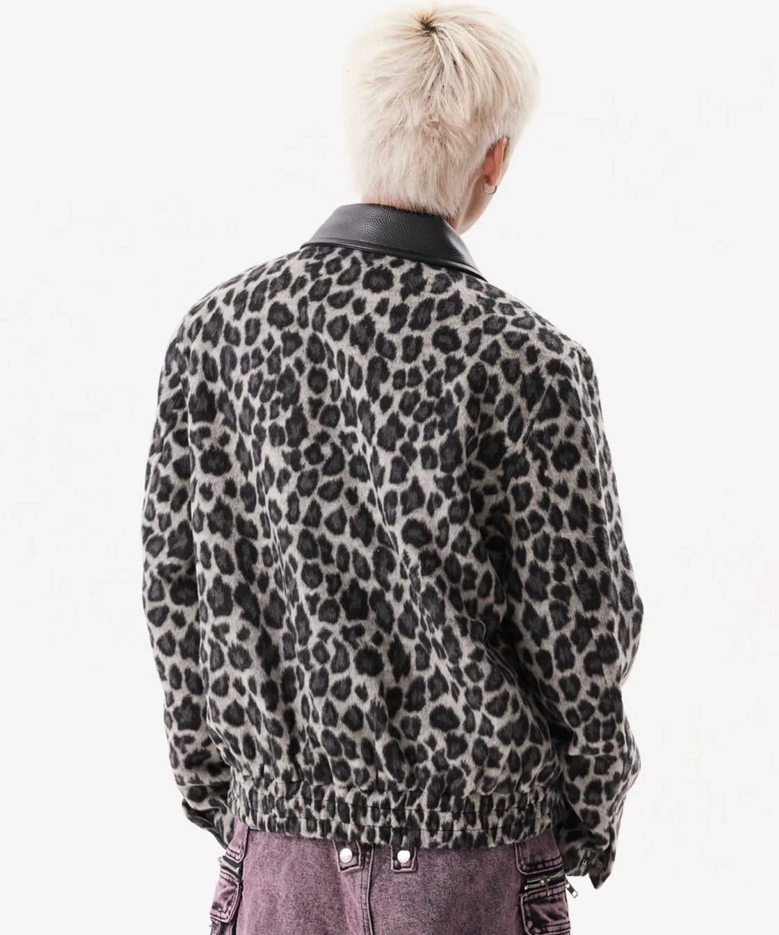 Leopard pattern drizzler jacket