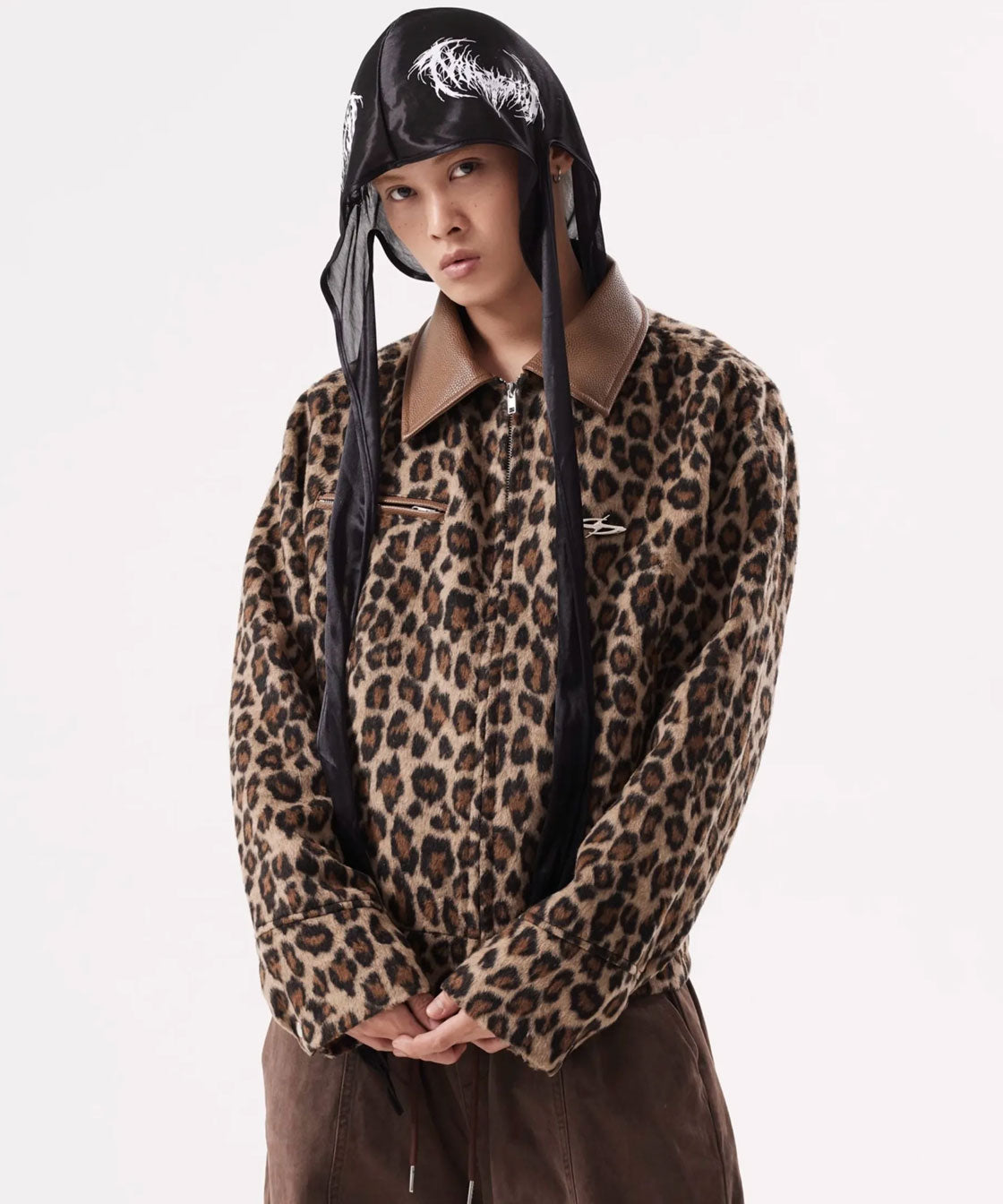 Leopard pattern drizzler jacket