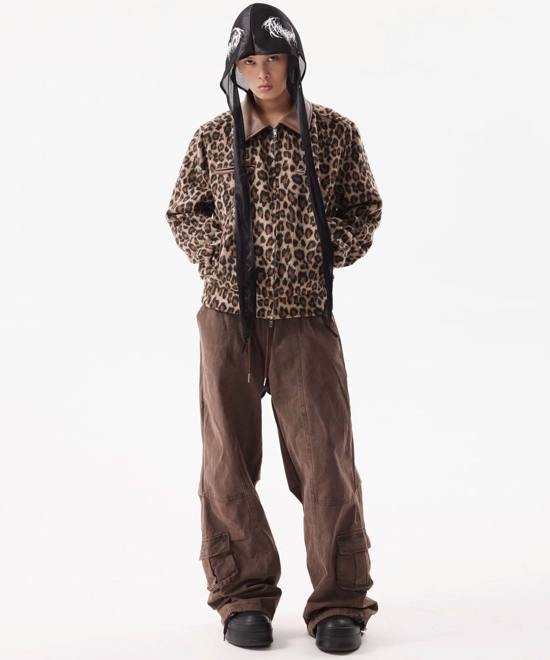 Leopard pattern drizzler jacket