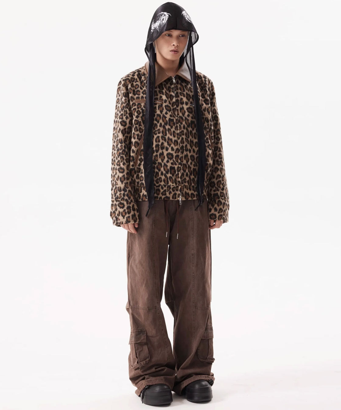 Leopard pattern drizzler jacket