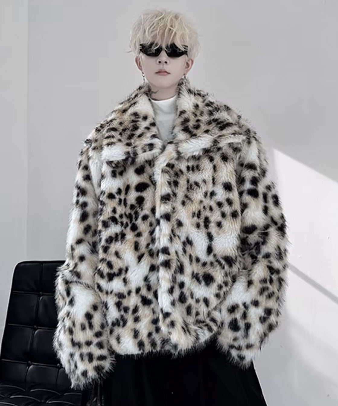 Leopard fake fur jacket