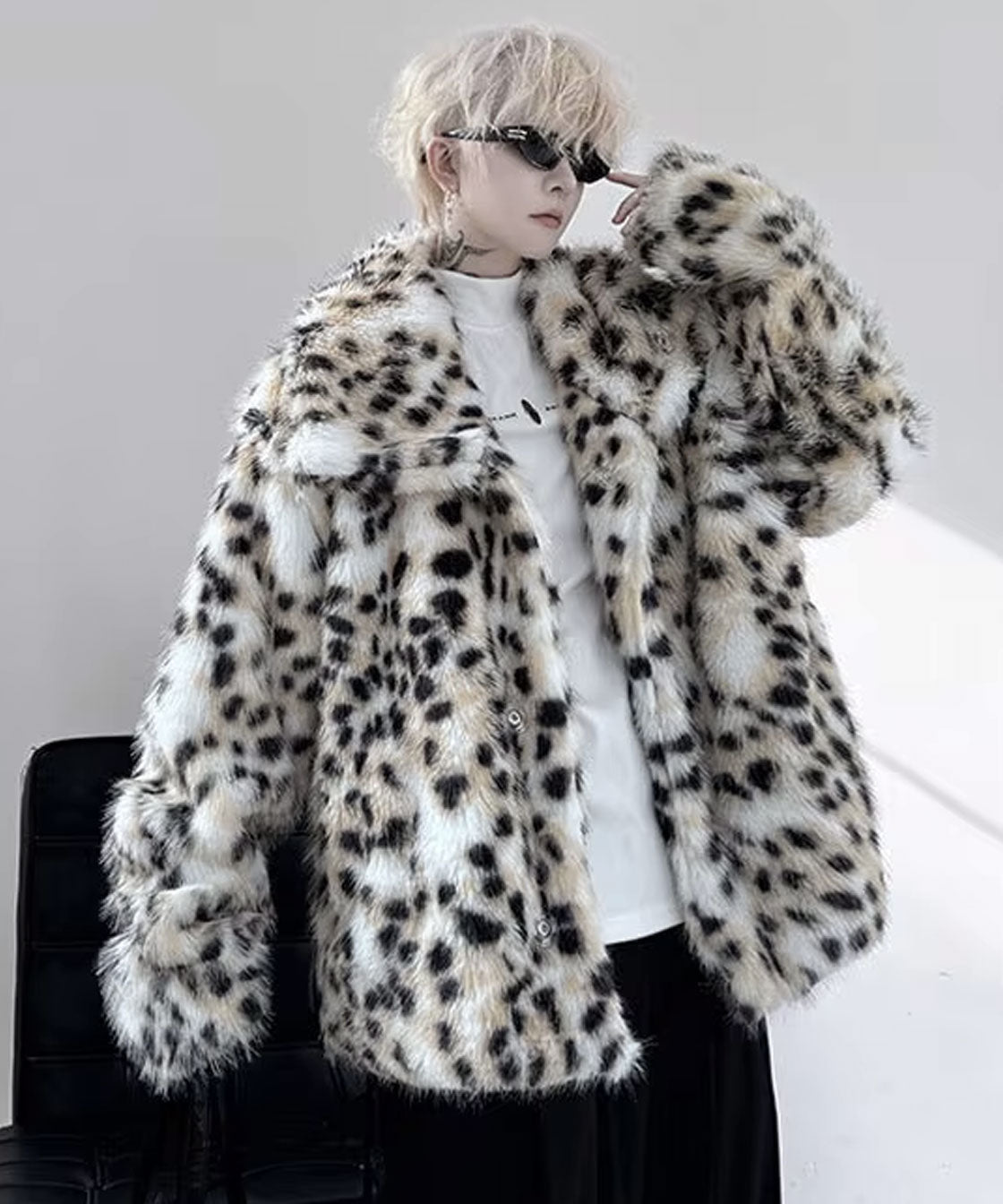 Leopard fake fur jacket