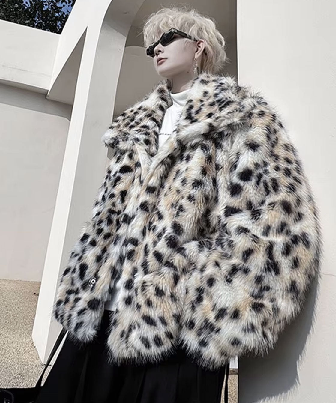 Leopard fake fur jacket