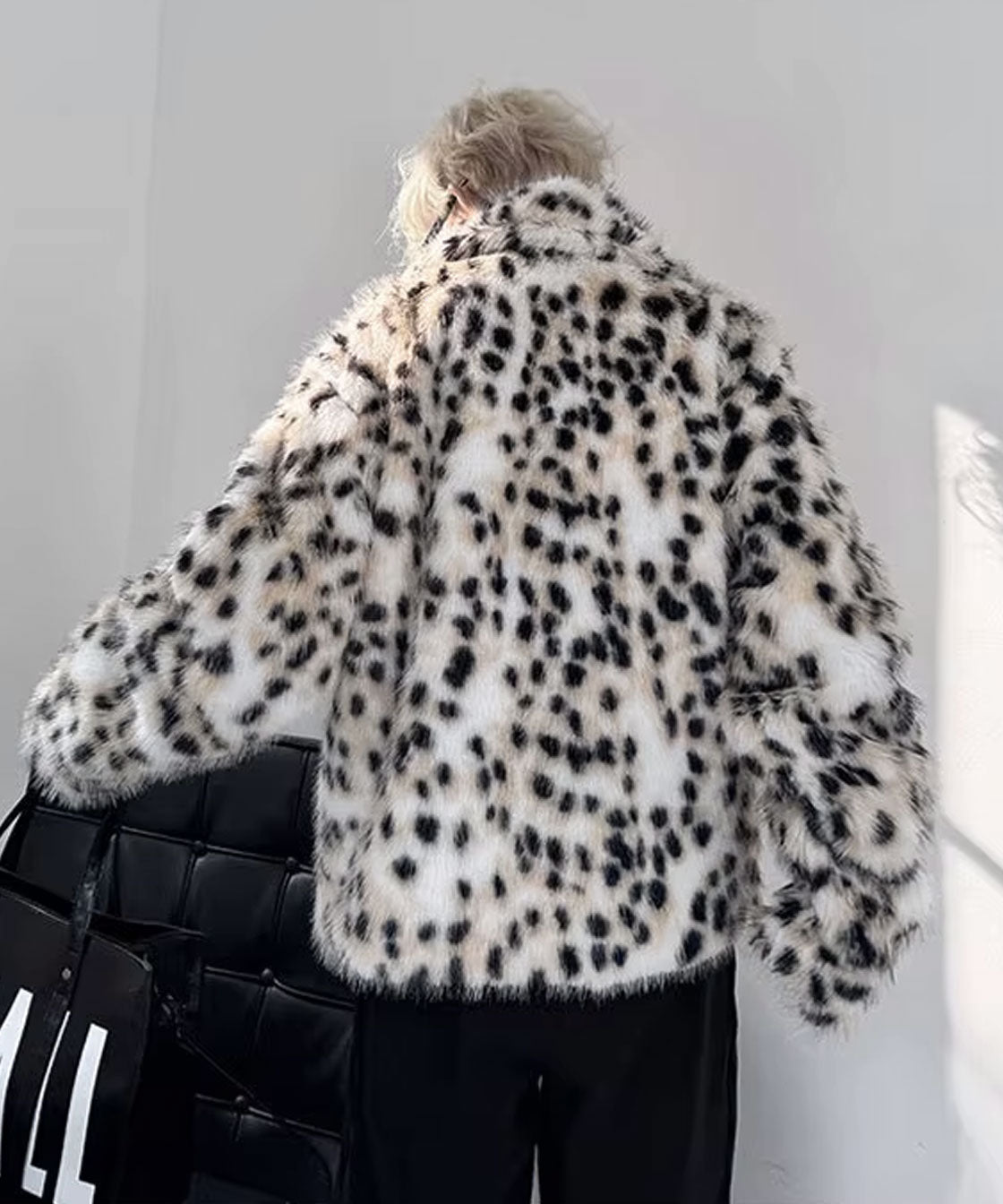 Leopard fake fur jacket