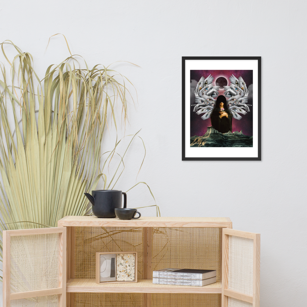 Swan Kiss Framed poster