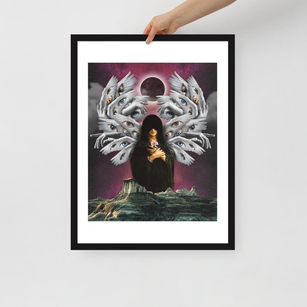 Swan Kiss Framed poster