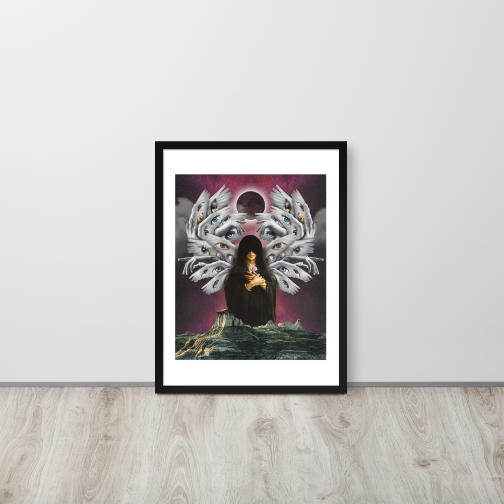 Swan Kiss Framed poster