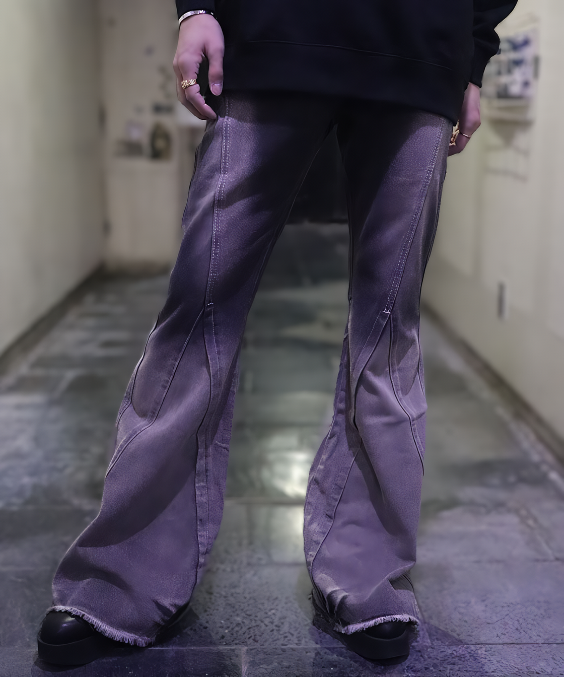 Gradation flare pants