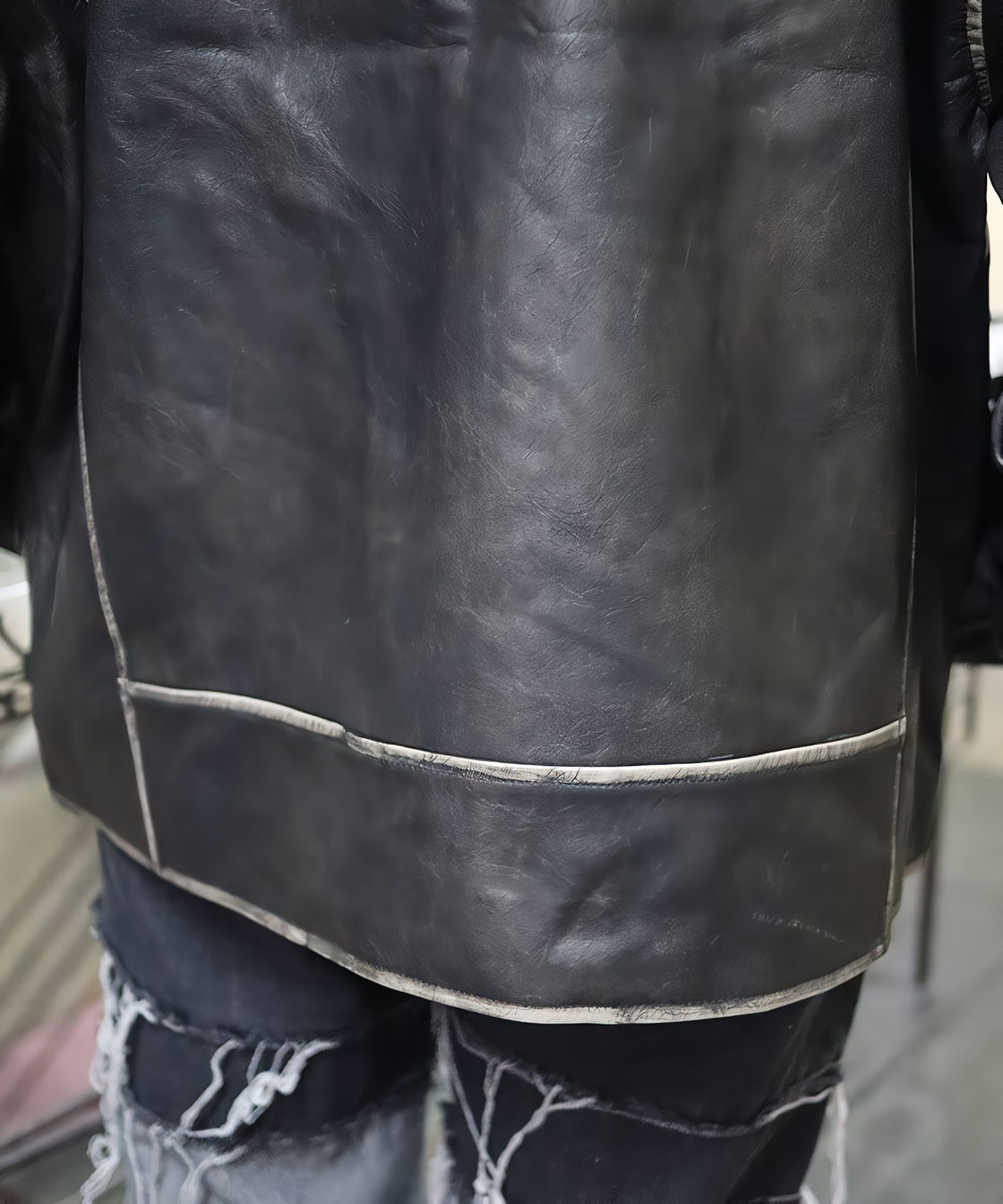 Vintage style fake leather jacket