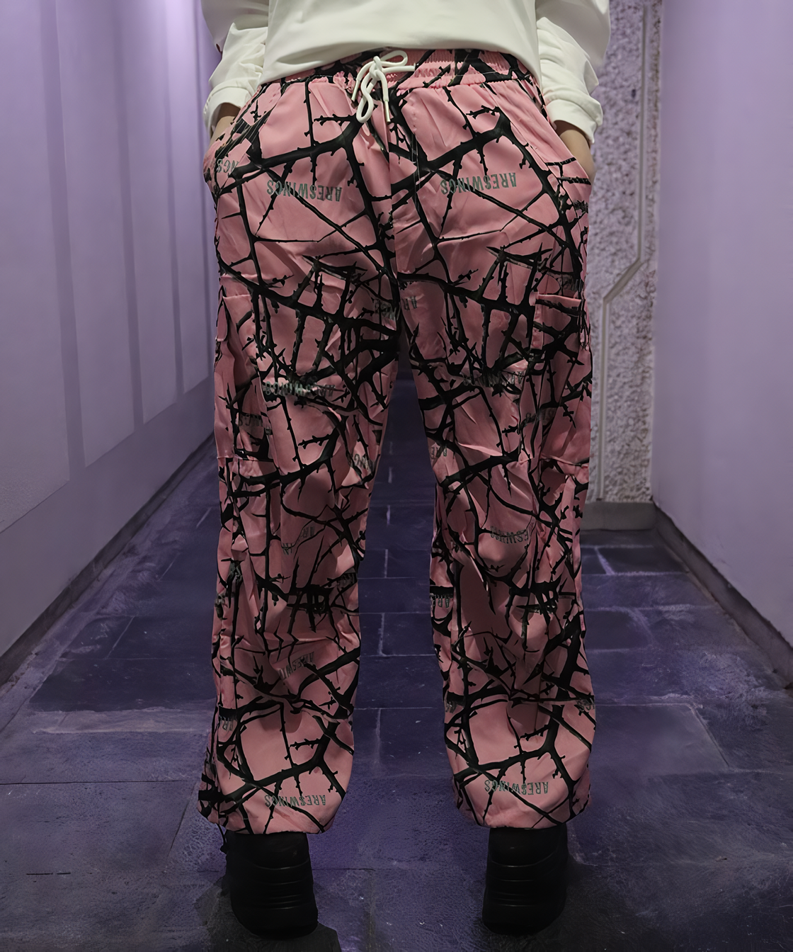 Thorn print camouflage pants