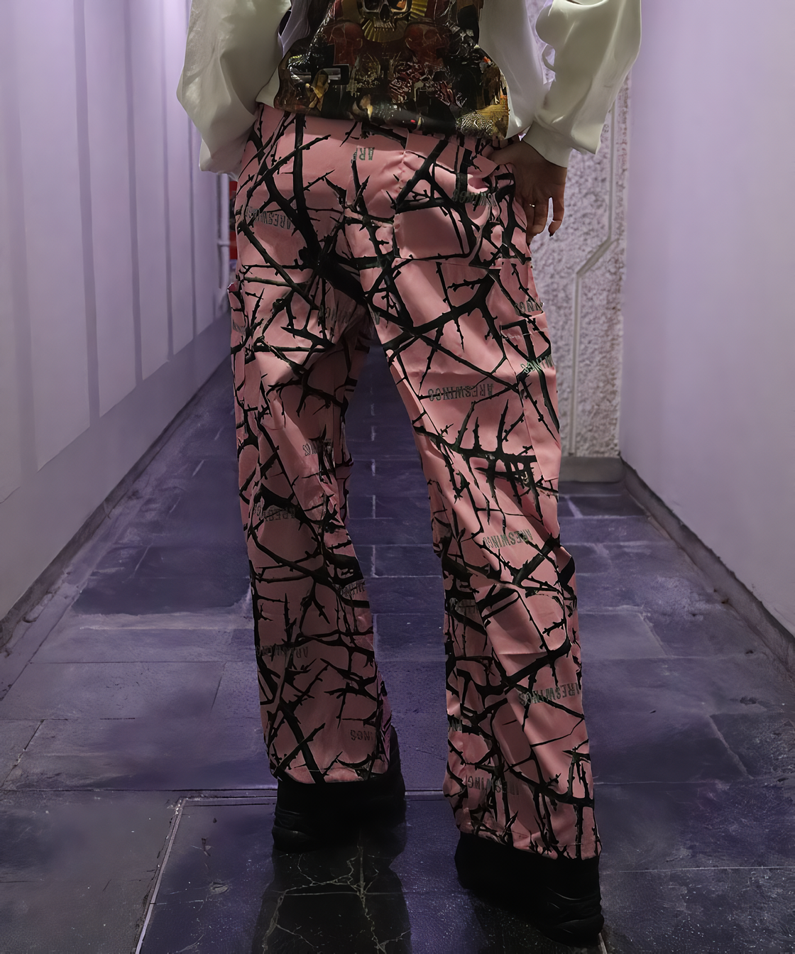 Thorn print camouflage pants