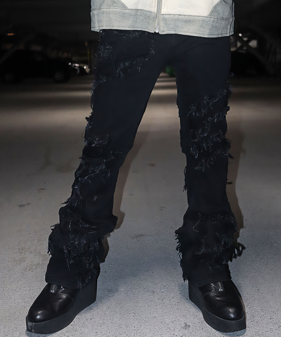 Hard damage boot cut pants