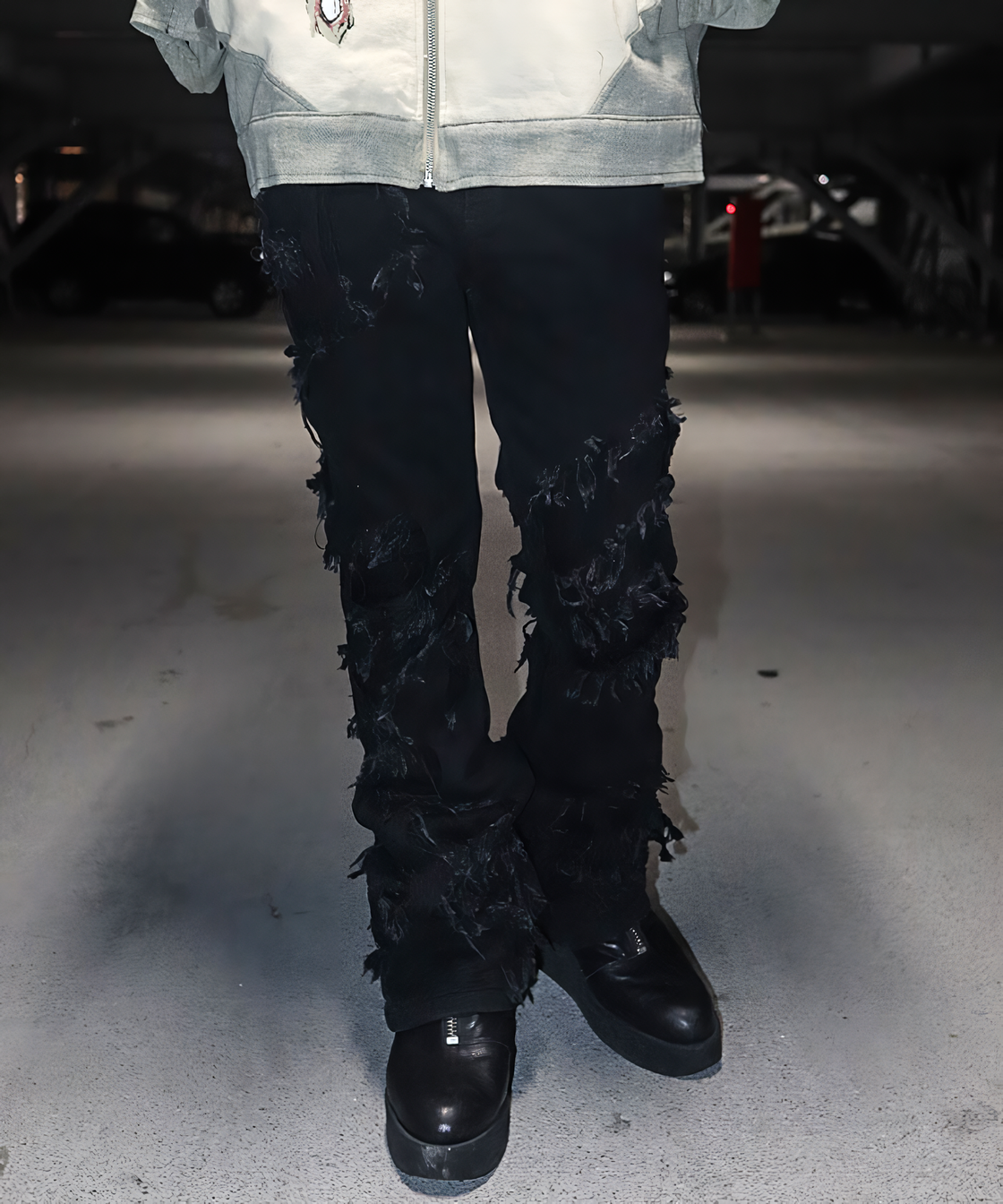 Hard damage boot cut pants