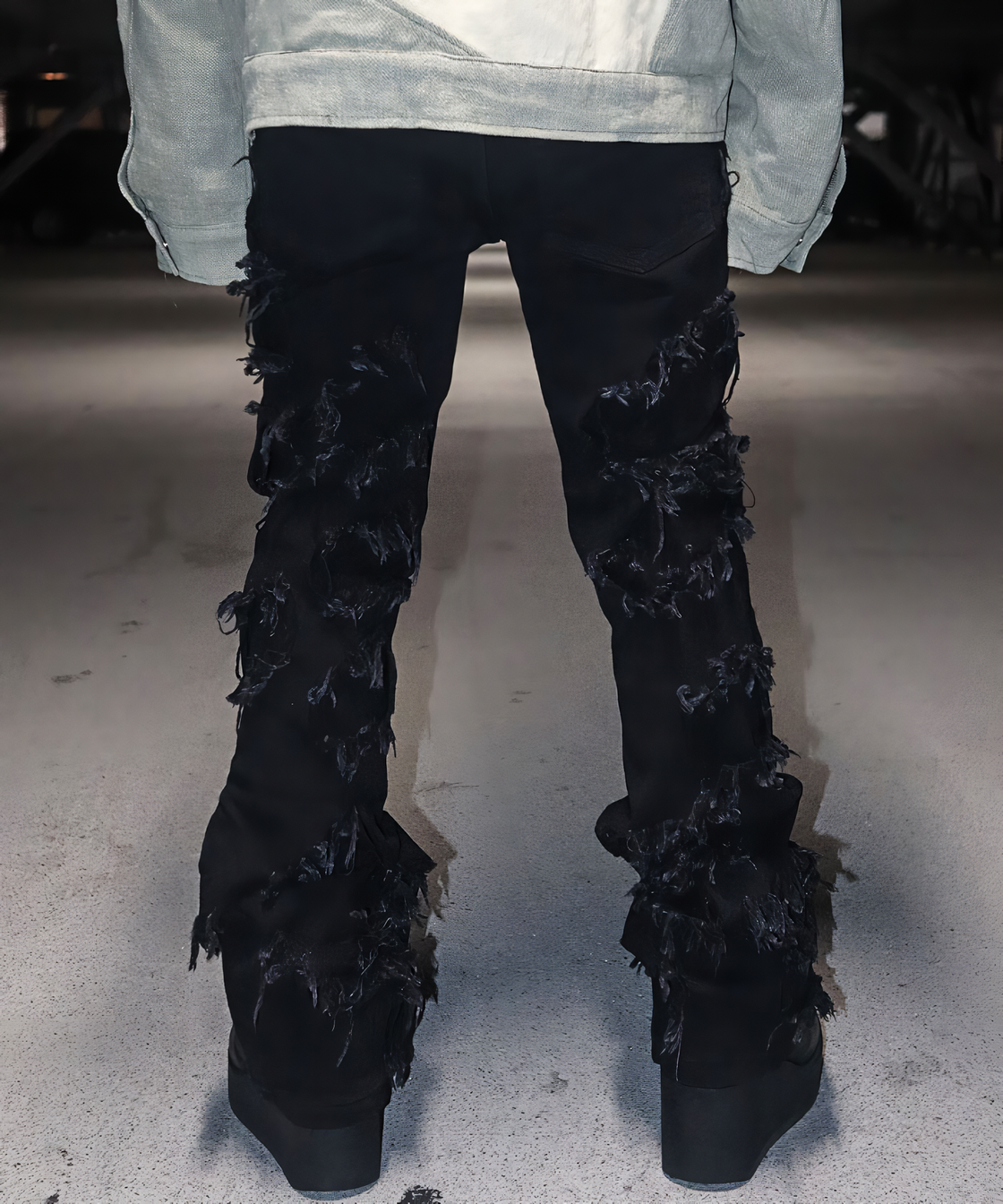 Hard damage boot cut pants