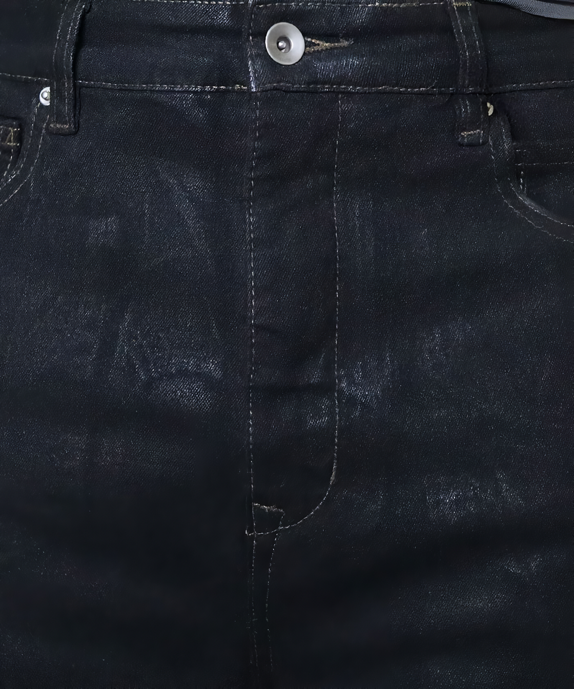 Black wax flare denim pants