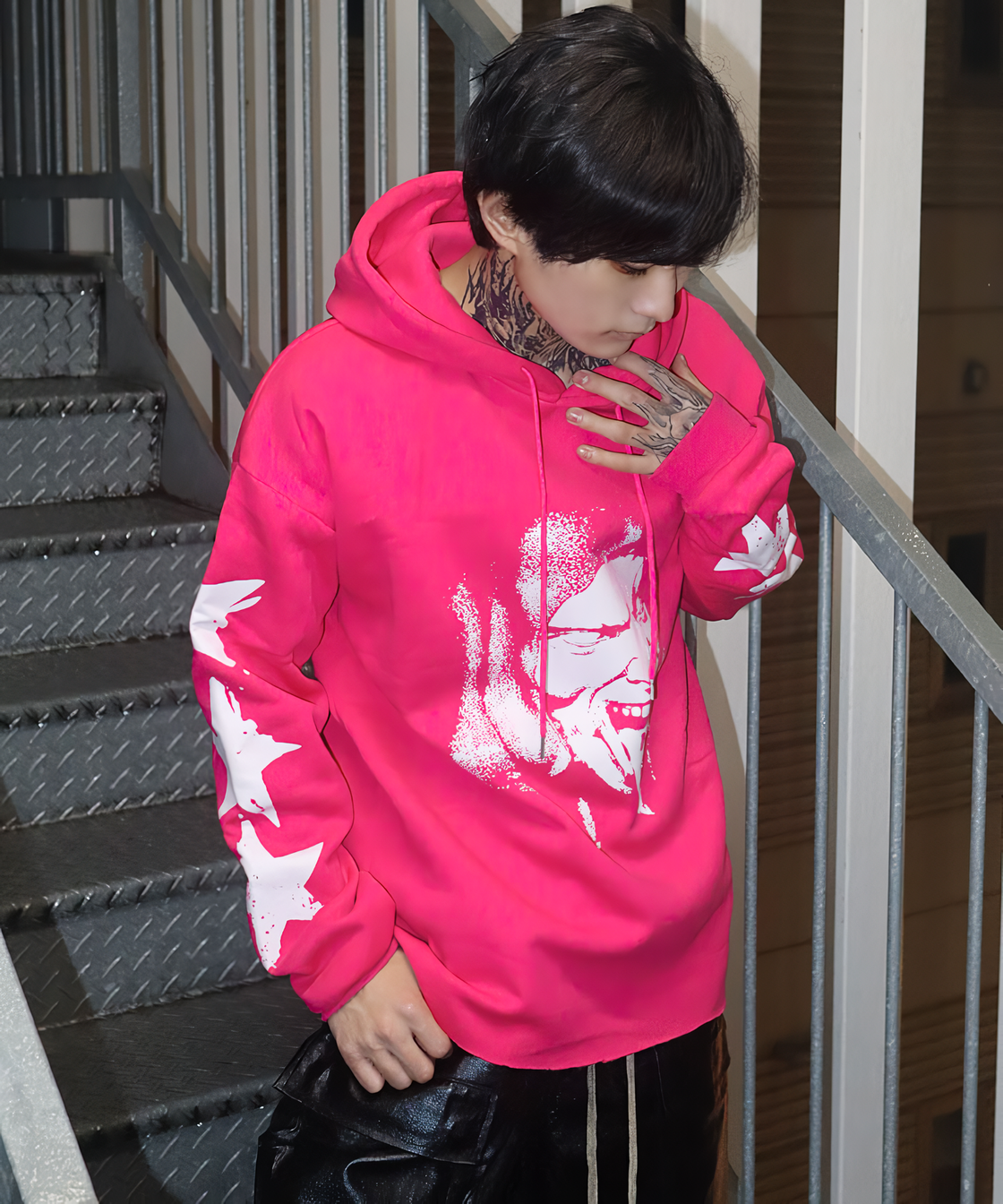 Devil print hoodie